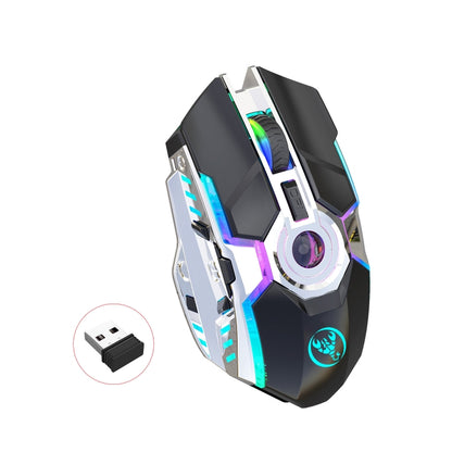 HXSJ T30 2400DPI RGB 2.4GHz Wireless Mouse(Black) - Wireless Mice by HXSJ | Online Shopping South Africa | PMC Jewellery | Buy Now Pay Later Mobicred