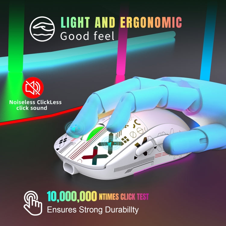 HXSJ T90 RGB Light Three-mode Wireless Gaming Mouse(Black) - Wireless Mice by HXSJ | Online Shopping South Africa | PMC TechLife | Buy Now Pay Later Mobicred