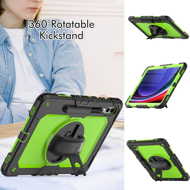 For Samsung Galaxy Tab S9+ / S8+ Silicone + PC Tablet Case(Black+Yellow Green) - Galaxy Tab S9+ Cases by PMC Jewellery | Online Shopping South Africa | PMC Jewellery | Buy Now Pay Later Mobicred