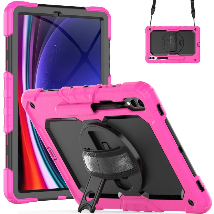 For Samsung Galaxy Tab S9+ / S8+ Silicone + PC Tablet Case(Rose Red+Black) - Galaxy Tab S9+ Cases by PMC Jewellery | Online Shopping South Africa | PMC Jewellery | Buy Now Pay Later Mobicred