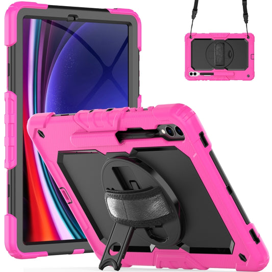 For Samsung Galaxy Tab S9+ / S8+ Silicone + PC Tablet Case(Rose Red+Black) - Galaxy Tab S9+ Cases by PMC Jewellery | Online Shopping South Africa | PMC Jewellery | Buy Now Pay Later Mobicred