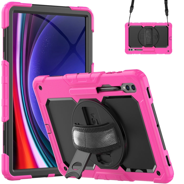 For Samsung Galaxy Tab S9 Ultra / S8 Ultra Silicone + PC Tablet Case(Rose Red+Black) - Galaxy Tab S9 Ultra Cases by PMC Jewellery | Online Shopping South Africa | PMC Jewellery | Buy Now Pay Later Mobicred