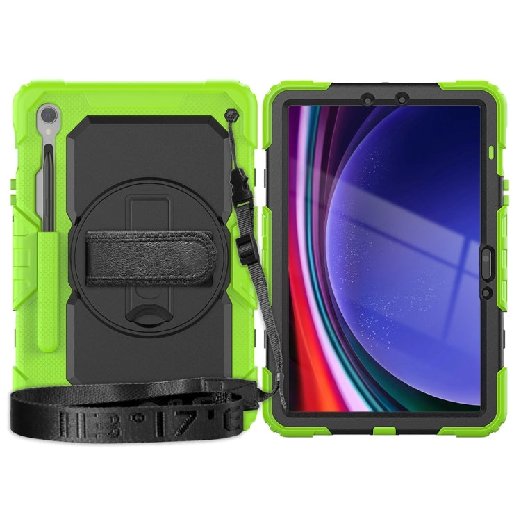 For Samsung Galaxy Tab S9 / S9 FE Silicone + PC Tablet Case(Yellow Green+Black) - Galaxy Tab S9 Cases by PMC Jewellery | Online Shopping South Africa | PMC Jewellery | Buy Now Pay Later Mobicred