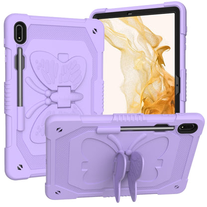 For Samsung Galaxy Tab S9 Butterfly Kickstand Heavy Duty Hard Rugged Tablet Case(Raro Purple) - Galaxy Tab S9 Cases by PMC Jewellery | Online Shopping South Africa | PMC Jewellery | Buy Now Pay Later Mobicred