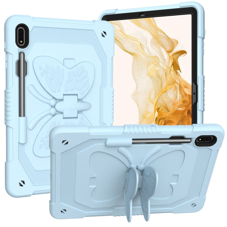 For Samsung Galaxy Tab S9+ Butterfly Kickstand Heavy Duty Hard Rugged Tablet Case(Ice Blue) - Galaxy Tab S9+ Cases by PMC Jewellery | Online Shopping South Africa | PMC Jewellery | Buy Now Pay Later Mobicred