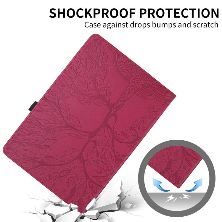 For Samsung Galaxy Tab S10 Ultra / S9 Ultra Tree Life Embossed Rotation Leather Tablet Case(Red) - Galaxy Tab S9 Ultra Cases by PMC Jewellery | Online Shopping South Africa | PMC Jewellery | Buy Now Pay Later Mobicred