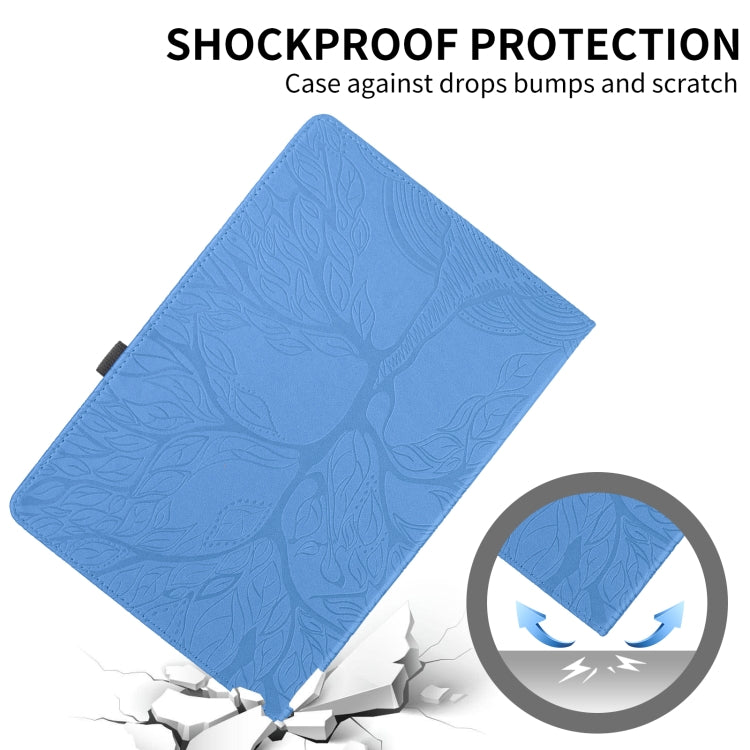 For Amazon Kindle Fire HD8 2022 / 2020 Tree Life Embossed Rotation Leather Tablet Case(Blue) - Amazon by PMC TechLife | Online Shopping South Africa | PMC TechLife | Buy Now Pay Later Mobicred
