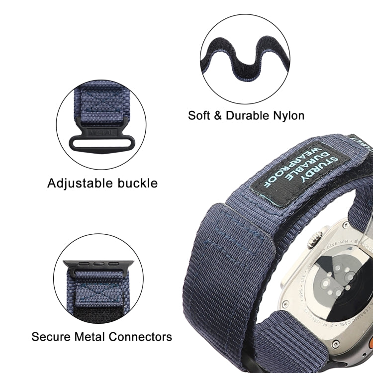 For Apple Watch SE 2023 40mm AW Nylon Two-Section Watch Band(Blue) - Watch Bands by PMC TechLife | Online Shopping South Africa | PMC TechLife