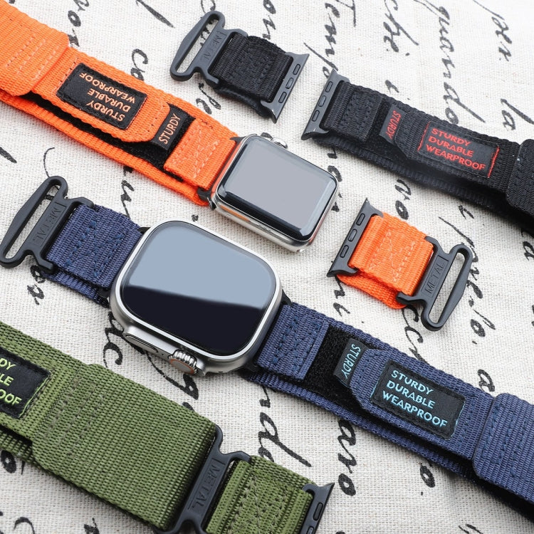 For Apple Watch Ultra 2 49mm AW Nylon Two-Section Watch Band(Blue) - Watch Bands by PMC TechLife | Online Shopping South Africa | PMC TechLife