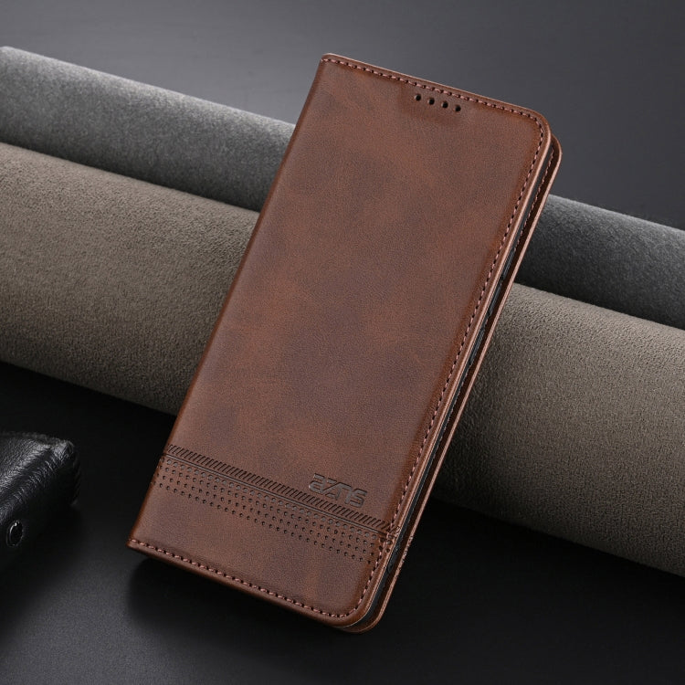 For OPPO Reno12 Pro Global AZNS Magnetic Calf Texture Flip Leather Phone Case(Dark Brown) - Reno12 Pro Cases by AZNS | Online Shopping South Africa | PMC Jewellery | Buy Now Pay Later Mobicred