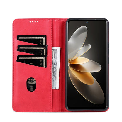 For OPPO Reno12 Pro Global AZNS Magnetic Calf Texture Flip Leather Phone Case(Red) - Reno12 Pro Cases by AZNS | Online Shopping South Africa | PMC Jewellery | Buy Now Pay Later Mobicred