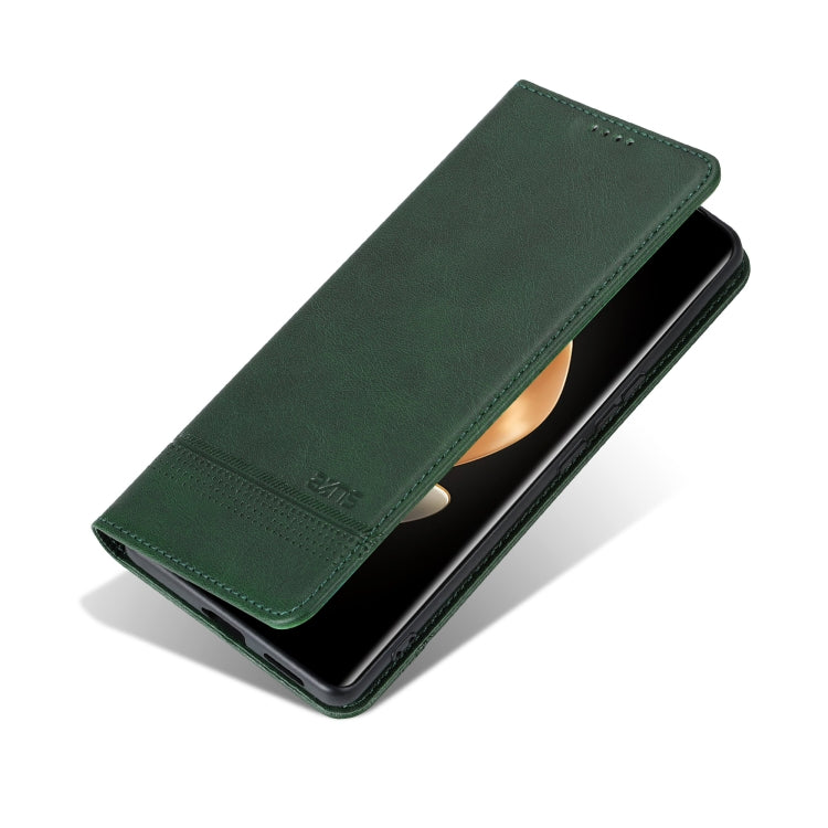 For OPPO Reno12 F 4G AZNS Magnetic Calf Texture Flip Leather Phone Case(Dark Green) - Reno12 F Cases by AZNS | Online Shopping South Africa | PMC Jewellery | Buy Now Pay Later Mobicred