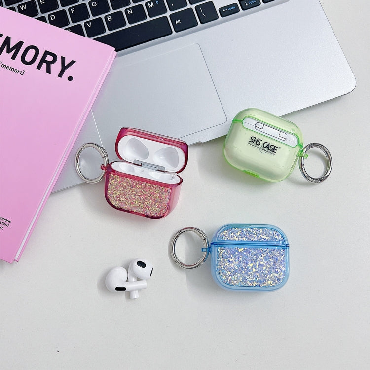 For AirPods 3 Flash Diamond Epoxy Bluetooth Earphone Protective Case(Green) - For AirPods 3 by PMC Jewellery | Online Shopping South Africa | PMC Jewellery | Buy Now Pay Later Mobicred