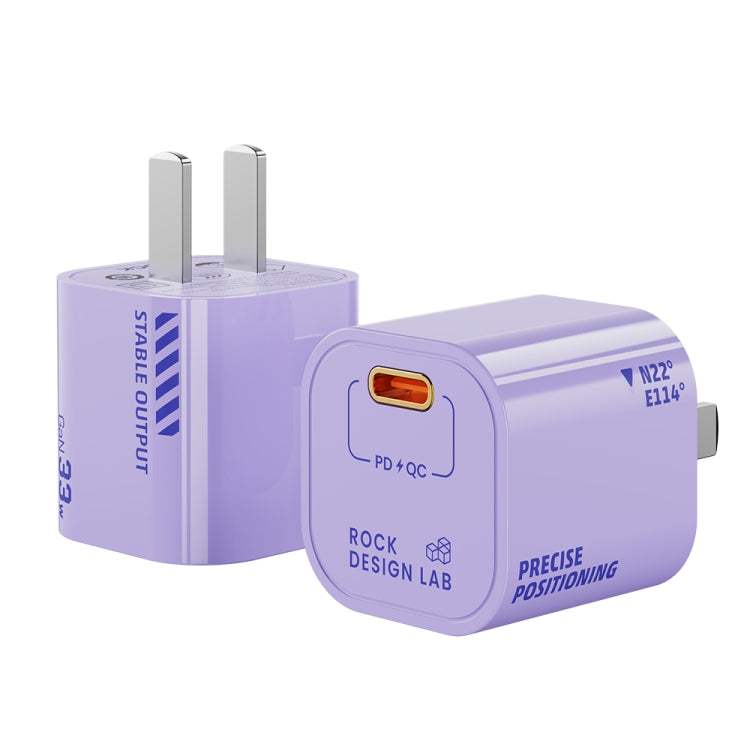 ROCK T88 Sugar Series PD33W Single Type-C Port GaN Charger, CN Plug(Purple) - USB Charger by ROCK | Online Shopping South Africa | PMC Jewellery | Buy Now Pay Later Mobicred