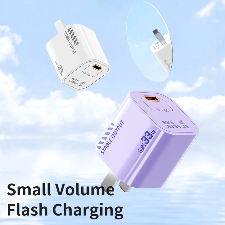 ROCK T88 Sugar Series PD33W Single Type-C Port GaN Charger, CN Plug(Purple) - USB Charger by ROCK | Online Shopping South Africa | PMC Jewellery | Buy Now Pay Later Mobicred