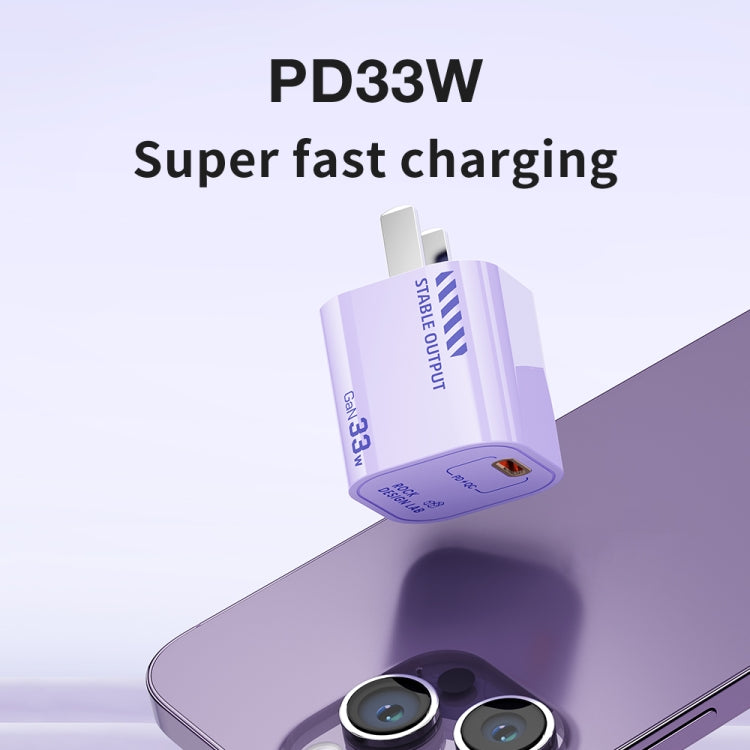 ROCK T88 Sugar Series PD33W Single Type-C Port GaN Charger, CN Plug(Purple) - USB Charger by ROCK | Online Shopping South Africa | PMC Jewellery | Buy Now Pay Later Mobicred