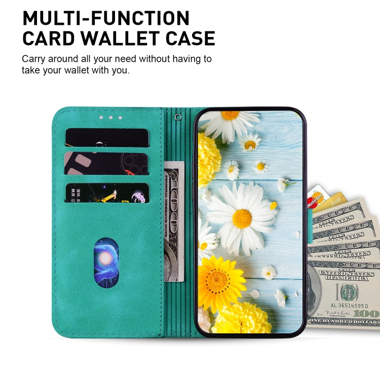 For iPhone 16 Lily Embossed Leather Phone Case(Green) - iPhone 16 Cases by PMC TechLife | Online Shopping South Africa | PMC TechLife | Buy Now Pay Later Mobicred