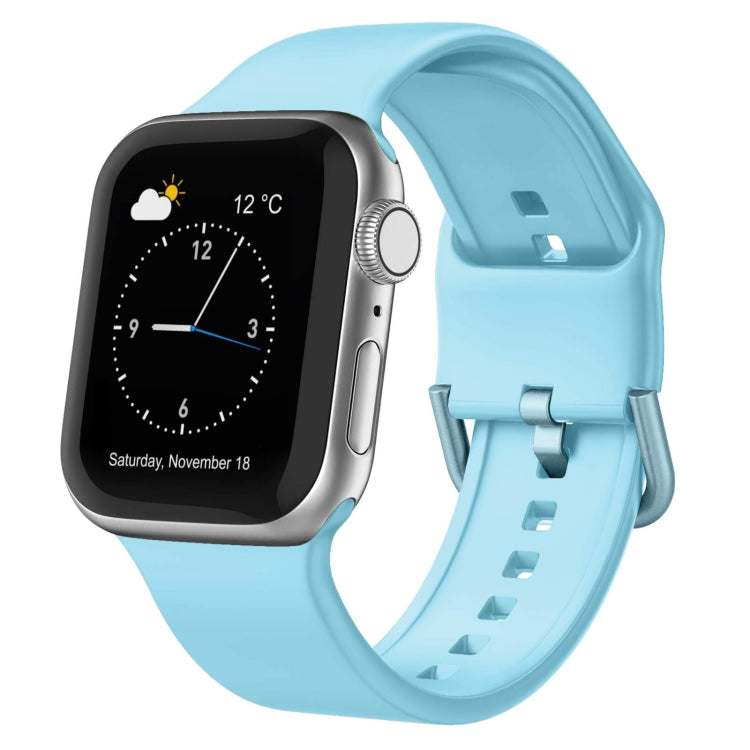 For Apple Watch Series 8 41mm Pin Buckle Silicone Watch Band(Light Blue) - free shipping - PMC TechLife - Order now!