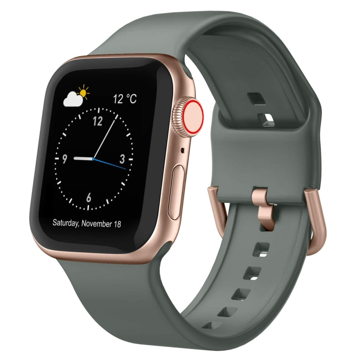 For Apple Watch SE 40mm Pin Buckle Silicone Watch Band(Olive) - free shipping - PMC TechLife - Order now!