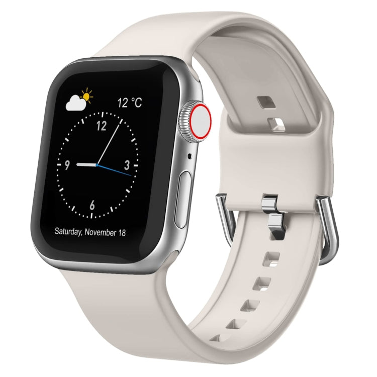 For Apple Watch Series 5 44mm Pin Buckle Silicone Watch Band(Starlight) - free shipping - PMC TechLife - Order now!