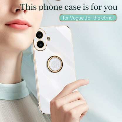 For Nothing CMF Phone 1 XINLI Straight Edge 6D Electroplate TPU Phone Case with Ring Holder(Celestial Blue) - More Brand by XINLI | Online Shopping South Africa | PMC Jewellery | Buy Now Pay Later Mobicred