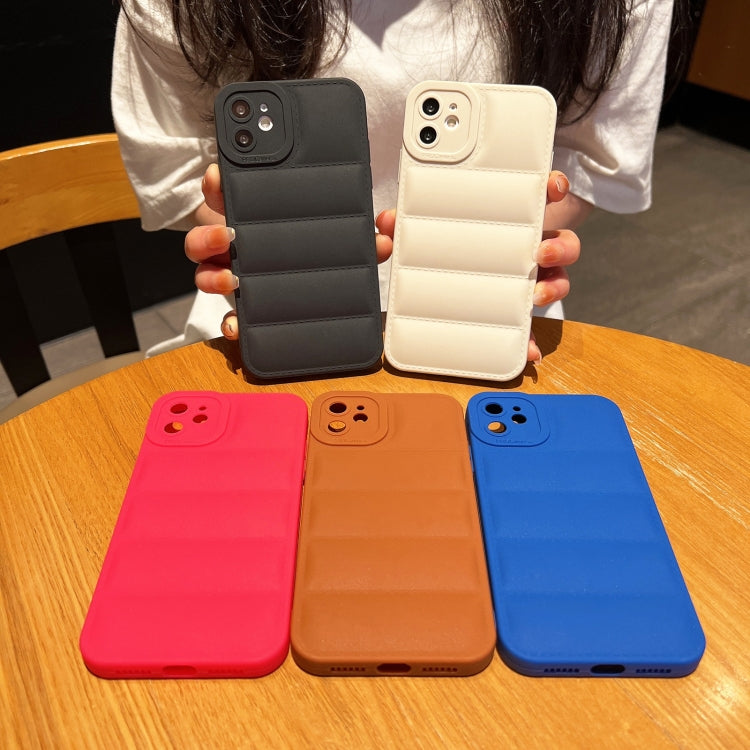 For iPhone 11 Eiderdown Airbag Frosted TPU Phone Case(Brown) - iPhone 11 Cases by PMC TechLife | Online Shopping South Africa | PMC TechLife