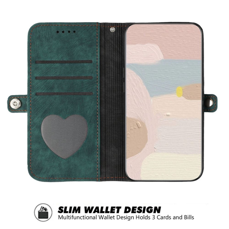 For iPhone 16 Plus Side Buckle Double Fold Hand Strap Leather Phone Case(Dark Green) - iPhone 16 Plus Cases by PMC TechLife | Online Shopping South Africa | PMC TechLife | Buy Now Pay Later Mobicred