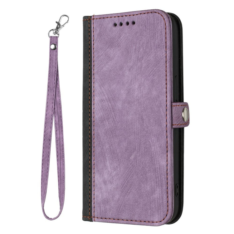 For Motorola Edge 5G 2024 Side Buckle Double Fold Hand Strap Leather Phone Case(Purple) - Motorola Cases by PMC Jewellery | Online Shopping South Africa | PMC Jewellery | Buy Now Pay Later Mobicred