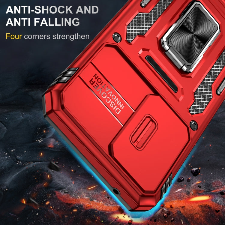 For Samsung Galaxy A54 Armor PC + TPU Camera Shield Phone Case(Red) - Galaxy Phone Cases by PMC Jewellery | Online Shopping South Africa | PMC Jewellery