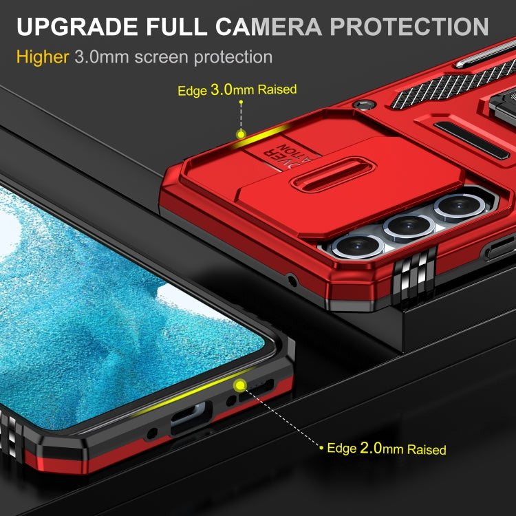 For Samsung Galaxy A54 Armor PC + TPU Camera Shield Phone Case(Red) - Galaxy Phone Cases by PMC TechLife | Online Shopping South Africa | PMC TechLife