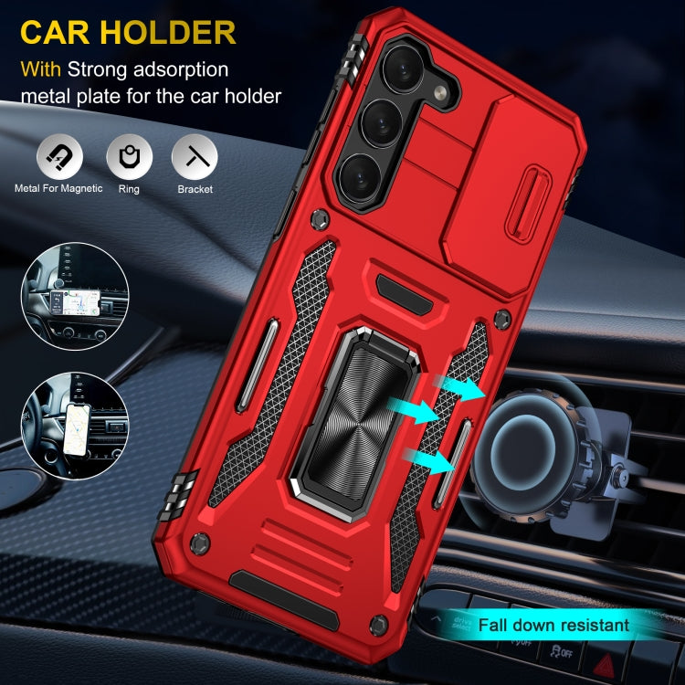 For Samsung Galaxy S24+ 5G Armor PC + TPU Camera Shield Phone Case(Red) - Galaxy S24+ 5G Cases by PMC TechLife | Online Shopping South Africa | PMC TechLife