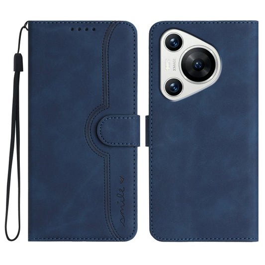 For Huawei Pura 70 Pro/70 Pro+ Heart Pattern Skin Feel Leather Phone Case(Royal Blue) - Huawei Cases by PMC Jewellery | Online Shopping South Africa | PMC Jewellery | Buy Now Pay Later Mobicred