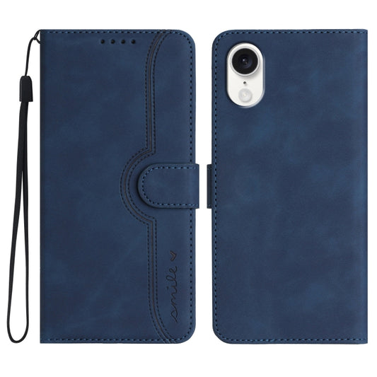 For iPhone SE 2024 Heart Pattern Skin Feel Leather Phone Case(Royal Blue) - More iPhone Cases by PMC Jewellery | Online Shopping South Africa | PMC Jewellery | Buy Now Pay Later Mobicred