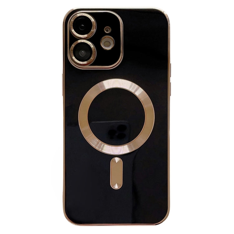 For iPhone 12 Magsafe Plating TPU Phone Case with Lens Film(Black) - iPhone 12 / 12 Pro Cases by PMC TechLife | Online Shopping South Africa | PMC TechLife | Buy Now Pay Later Mobicred