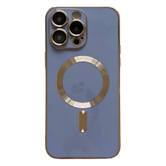 For iPhone 13 Pro Max Magsafe Plating TPU Phone Case with Lens Film(Light Blue) - iPhone 13 Pro Max Cases by PMC Jewellery | Online Shopping South Africa | PMC Jewellery