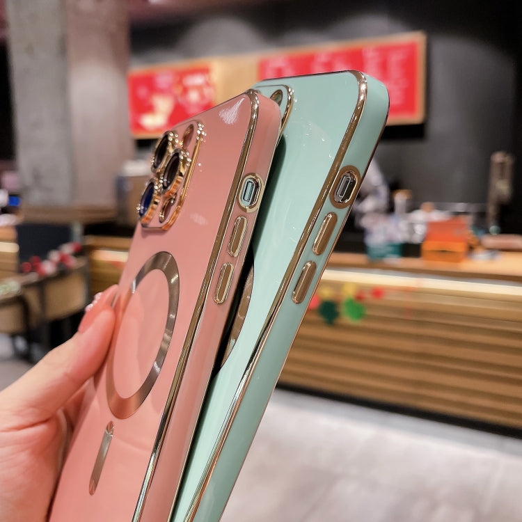 For iPhone 15 Pro Magsafe Plating TPU Phone Case with Lens Film(Rose Red) - iPhone 15 Pro Cases by PMC TechLife | Online Shopping South Africa | PMC TechLife