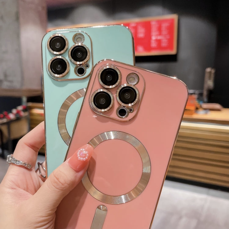 For iPhone 15 Pro Magsafe Plating TPU Phone Case with Lens Film(Rose Red) - iPhone 15 Pro Cases by PMC TechLife | Online Shopping South Africa | PMC TechLife