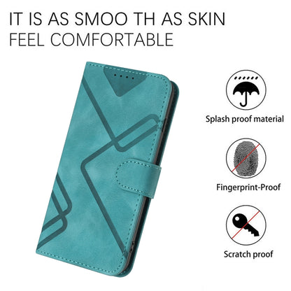 For iPhone SE 2024 Line Pattern Skin Feel Leather Phone Case(Light Blue) - More iPhone Cases by PMC Jewellery | Online Shopping South Africa | PMC Jewellery | Buy Now Pay Later Mobicred