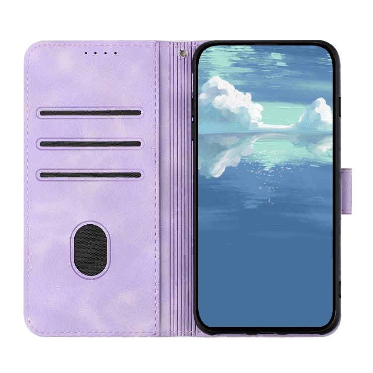 For iPhone SE 2024 Line Pattern Skin Feel Leather Phone Case(Light Purple) - More iPhone Cases by PMC Jewellery | Online Shopping South Africa | PMC Jewellery | Buy Now Pay Later Mobicred