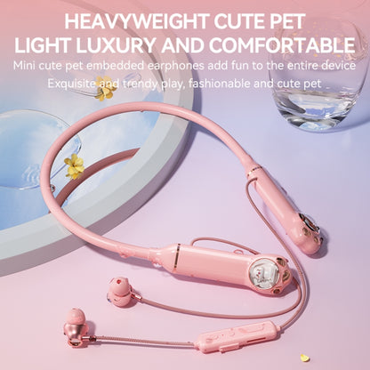 K1692 Meow Planet Neck-mounted Noise Reduction Sports Bluetooth Earphones(Purple) - Neck-mounted Earphone by PMC Jewellery | Online Shopping South Africa | PMC Jewellery | Buy Now Pay Later Mobicred