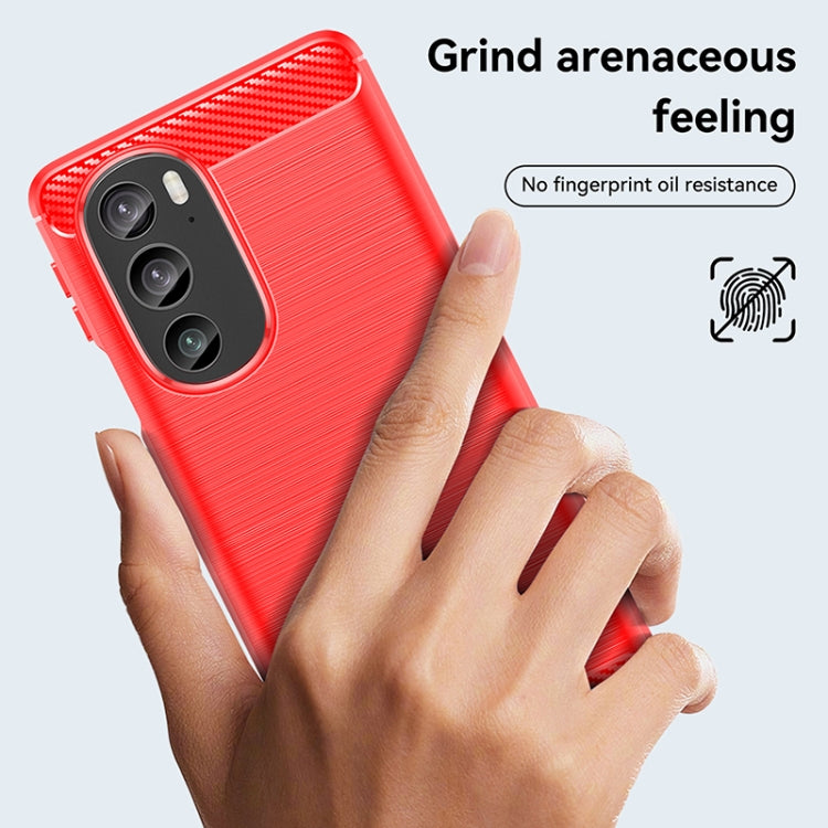 For Motorola Edge+ 2022 Brushed Texture Carbon Fiber TPU Phone Case(Red) - Motorola Cases by PMC TechLife | Online Shopping South Africa | PMC TechLife | Buy Now Pay Later Mobicred