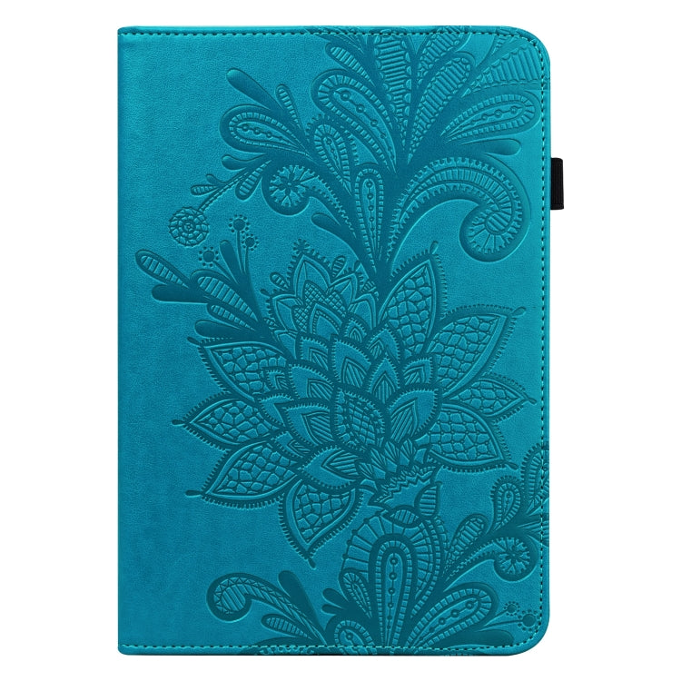 For Samsung Galaxy Tab S9 Lace Flower Embossing Pattern Leather Tablet Case(Blue) - free shipping - PMC Jewellery - Order now!