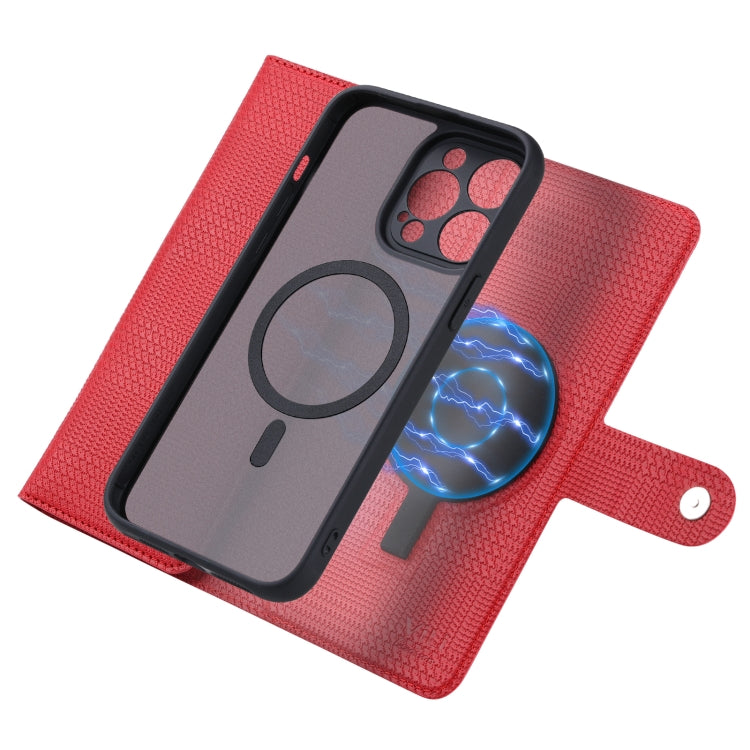 For iPhone 14 Pro Max ViLi GHB Series MagSafe Magnetic Zipper Leather Phone Case(Red) - iPhone 14 Pro Max Cases by ViLi | Online Shopping South Africa | PMC Jewellery | Buy Now Pay Later Mobicred