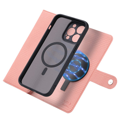 For iPhone 13 Pro Max ViLi GHB Series MagSafe Magnetic Zipper Leather Phone Case(Pink) - iPhone 13 Pro Max Cases by ViLi | Online Shopping South Africa | PMC Jewellery | Buy Now Pay Later Mobicred