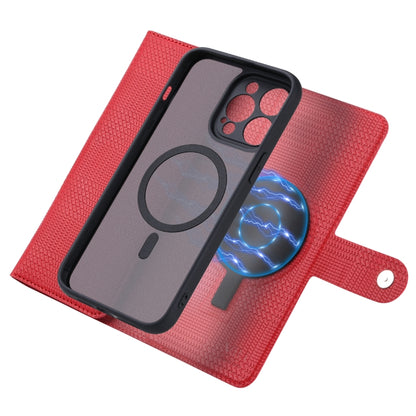 For iPhone 15 Plus ViLi GHB Series MagSafe Magnetic Zipper Leather Phone Case(Red) - iPhone 15 Plus Cases by ViLi | Online Shopping South Africa | PMC Jewellery | Buy Now Pay Later Mobicred