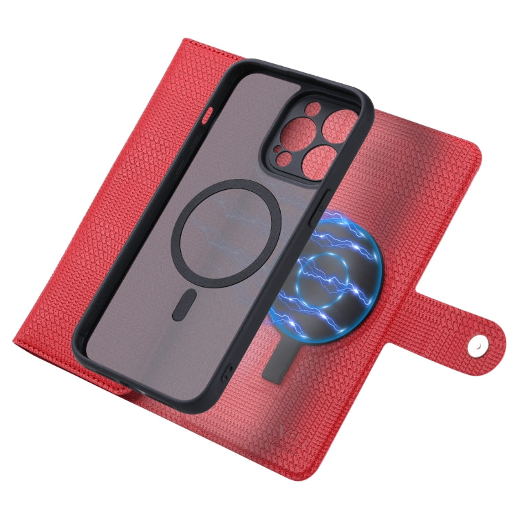 For iPhone 15 ViLi GHB Series MagSafe Magnetic Zipper Leather Phone Case(Red) - free shipping - PMC Jewellery - Order now!