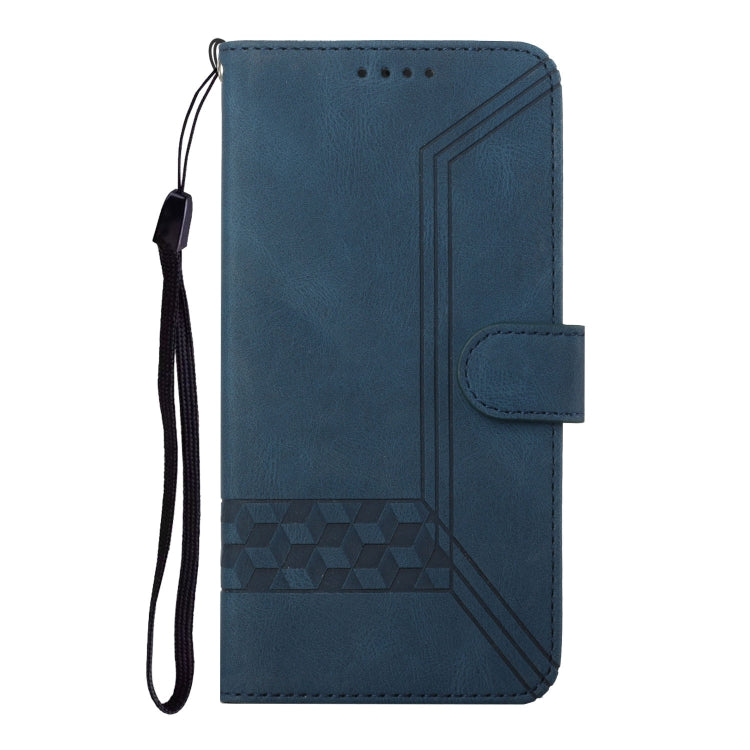 For Huawei Pura 70 Cubic Skin Feel Flip Leather Phone Case(Blue) - Huawei Cases by PMC Jewellery | Online Shopping South Africa | PMC Jewellery | Buy Now Pay Later Mobicred