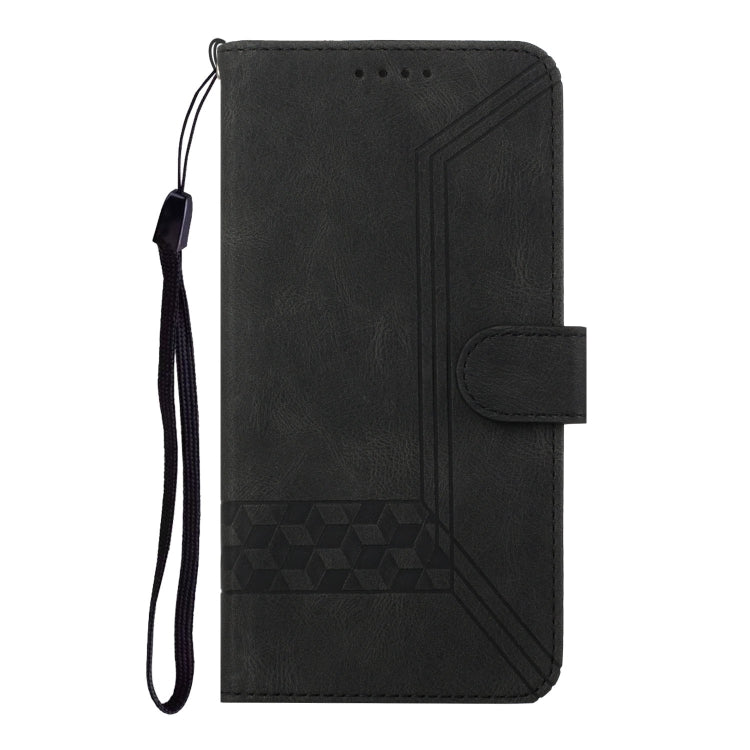 For Huawei Pura 70 Cubic Skin Feel Flip Leather Phone Case(Black) - Huawei Cases by PMC Jewellery | Online Shopping South Africa | PMC Jewellery | Buy Now Pay Later Mobicred