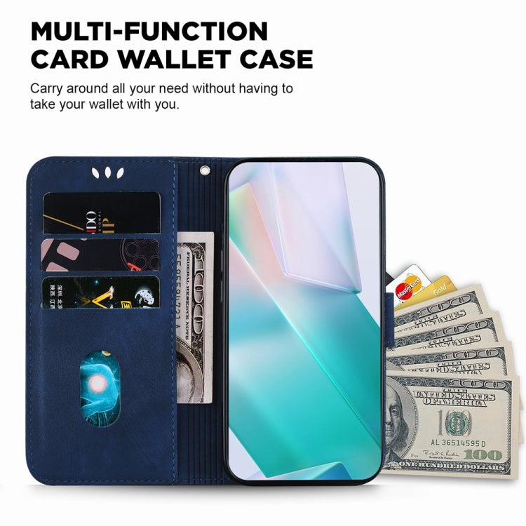 For Motorola Edge 2024 Little Tiger Embossed Leather Phone Case(Dark Blue) - Motorola Cases by PMC Jewellery | Online Shopping South Africa | PMC Jewellery | Buy Now Pay Later Mobicred