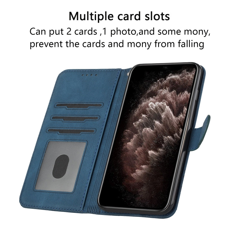 For iPhone 16 Plus Cubic Skin Feel Flip Leather Phone Case(Blue) - iPhone 16 Plus Cases by PMC TechLife | Online Shopping South Africa | PMC TechLife | Buy Now Pay Later Mobicred